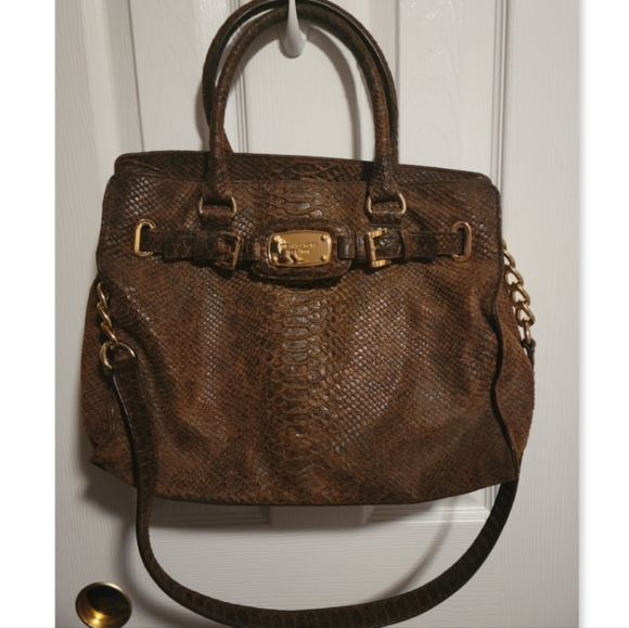 Michael Kors Python Snakeskin Chain Satchel Tote - Picture 1 of 13